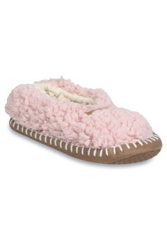 Womens Faux Shearling Mocassin Slipper With Sidewall Slippers