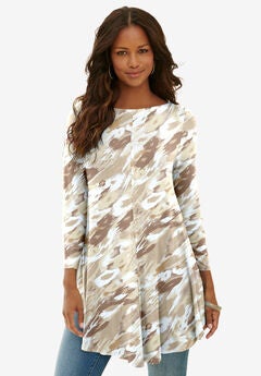 Boatneck Swing Ultra Drape Tunic