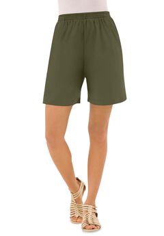 Plus Size Soft Knit Pull-On Short