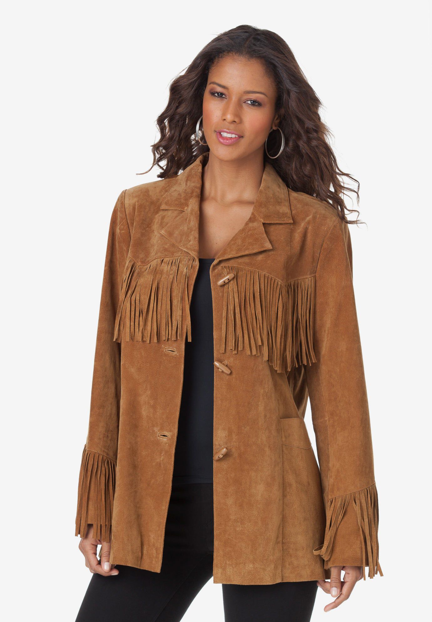 Fringe Suede Jacket | Roaman's