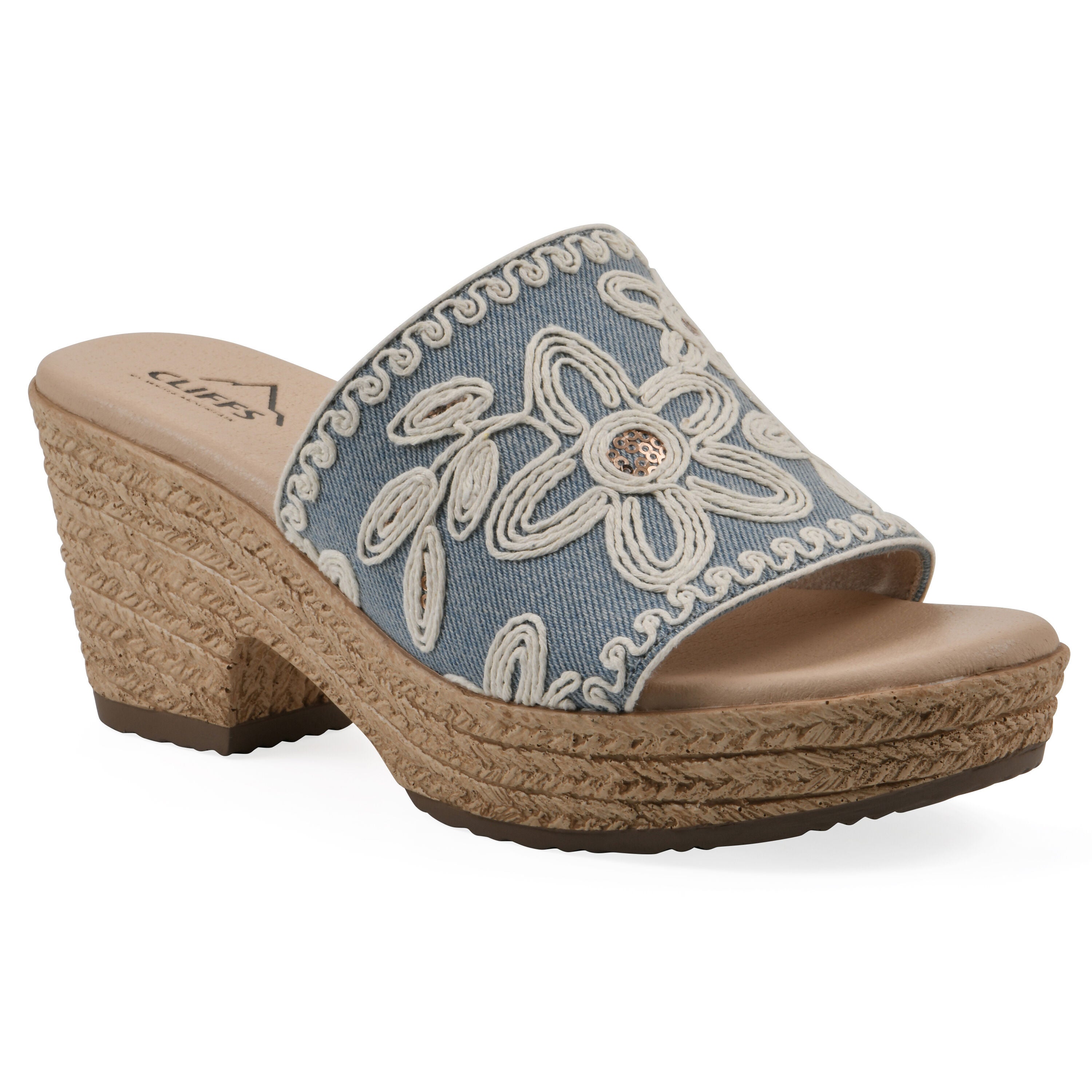 Biancia Wedge Sandal, DENIM BLUE FABRIC, hi-res image number 0
