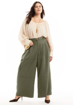 High-Rise Wide-Leg Cargo Pants