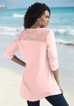 Textured Lace Trimmed Tunic