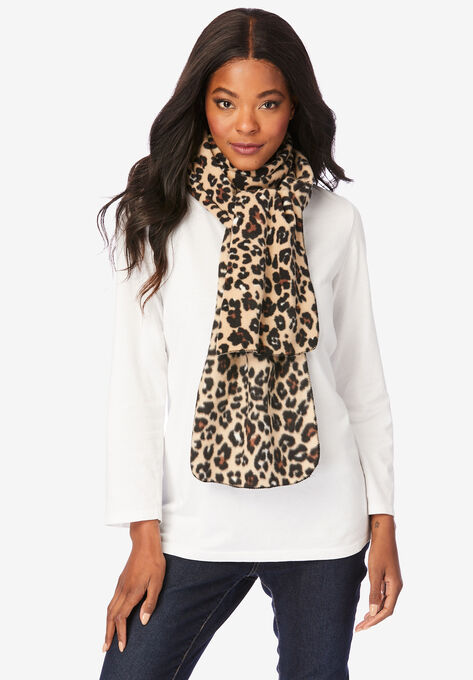 Fleece Scarf, KHAKI GRAPHIC SPOTS, hi-res image number null