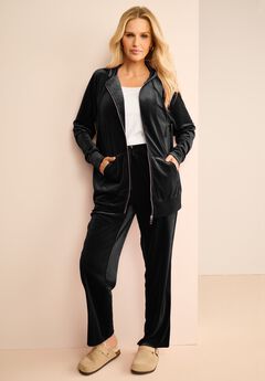 Velour Hoodie And Jogger Set