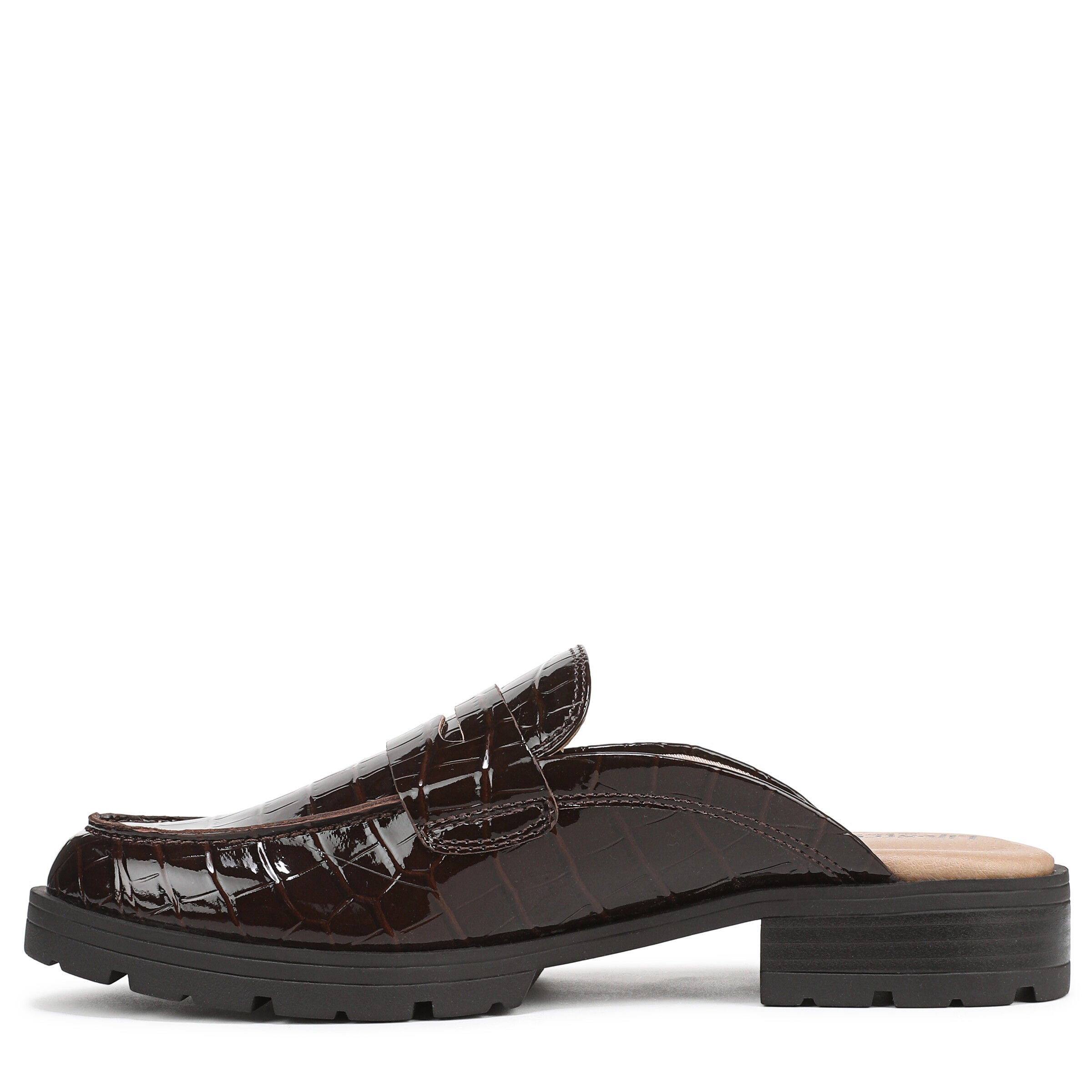 London Slip-On Mule Loafer, DARK BROWN CROC, alternate image number 5
