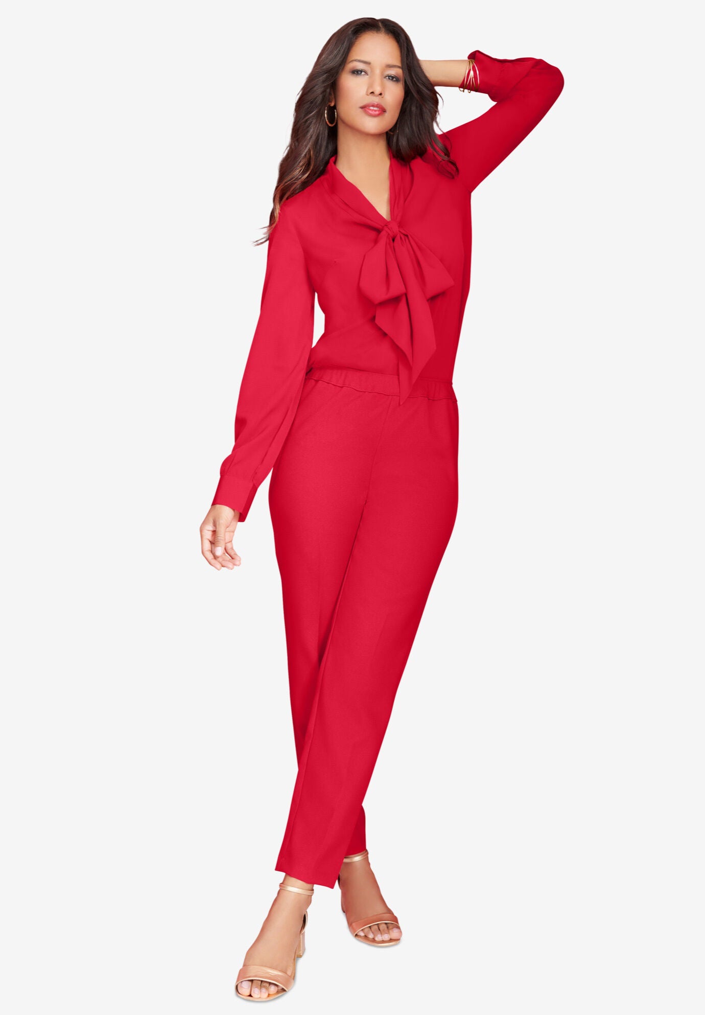 Long Sleeve Bow Blouse, , alternate image number 3