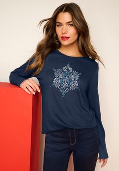 Plus Size Crew Neck Long Sleeve T Shirt