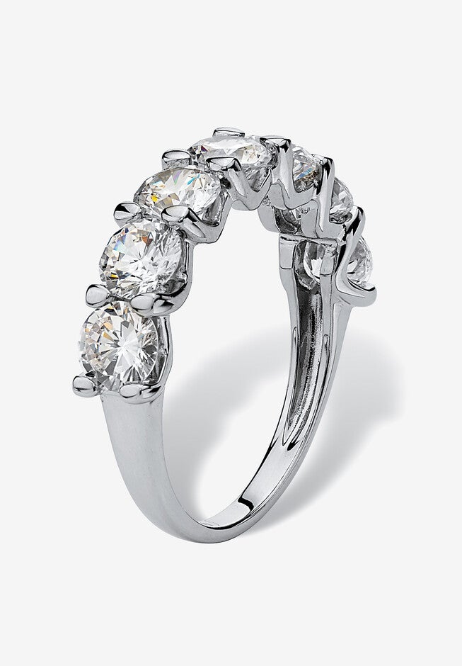 3.50 Ctw Cubic Zirconia Anniversary Ring In Platinum-Plated Sterling Silver, , on-hover image number 1