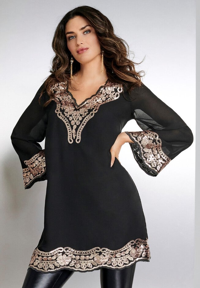 Sequin Tunic, GOLD EMBELLISHMENT, hi-res image number null
