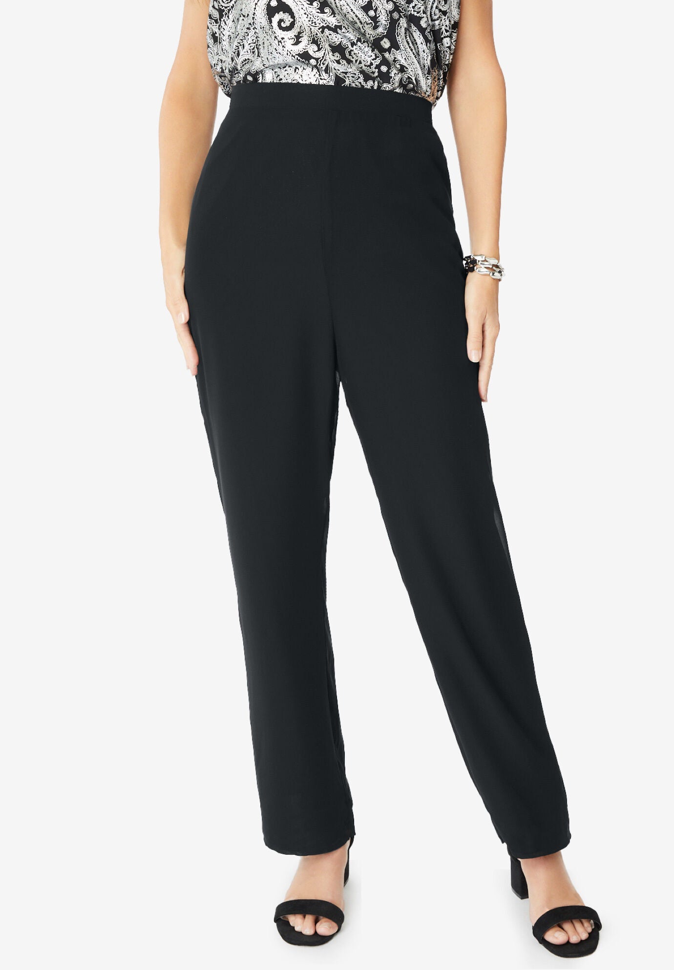 Foil-Print Georgette Pant-Set., , alternate image number 3