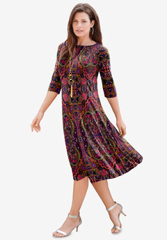 Ultrasmooth® Fabric Boatneck Swing Dress