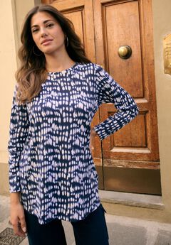 Plus Size Ultimate Cotton Crewneck Long Sleeve Tee