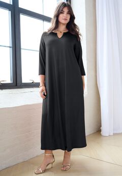 Ultrasmooth® Notch Neck Maxi Swing Dress