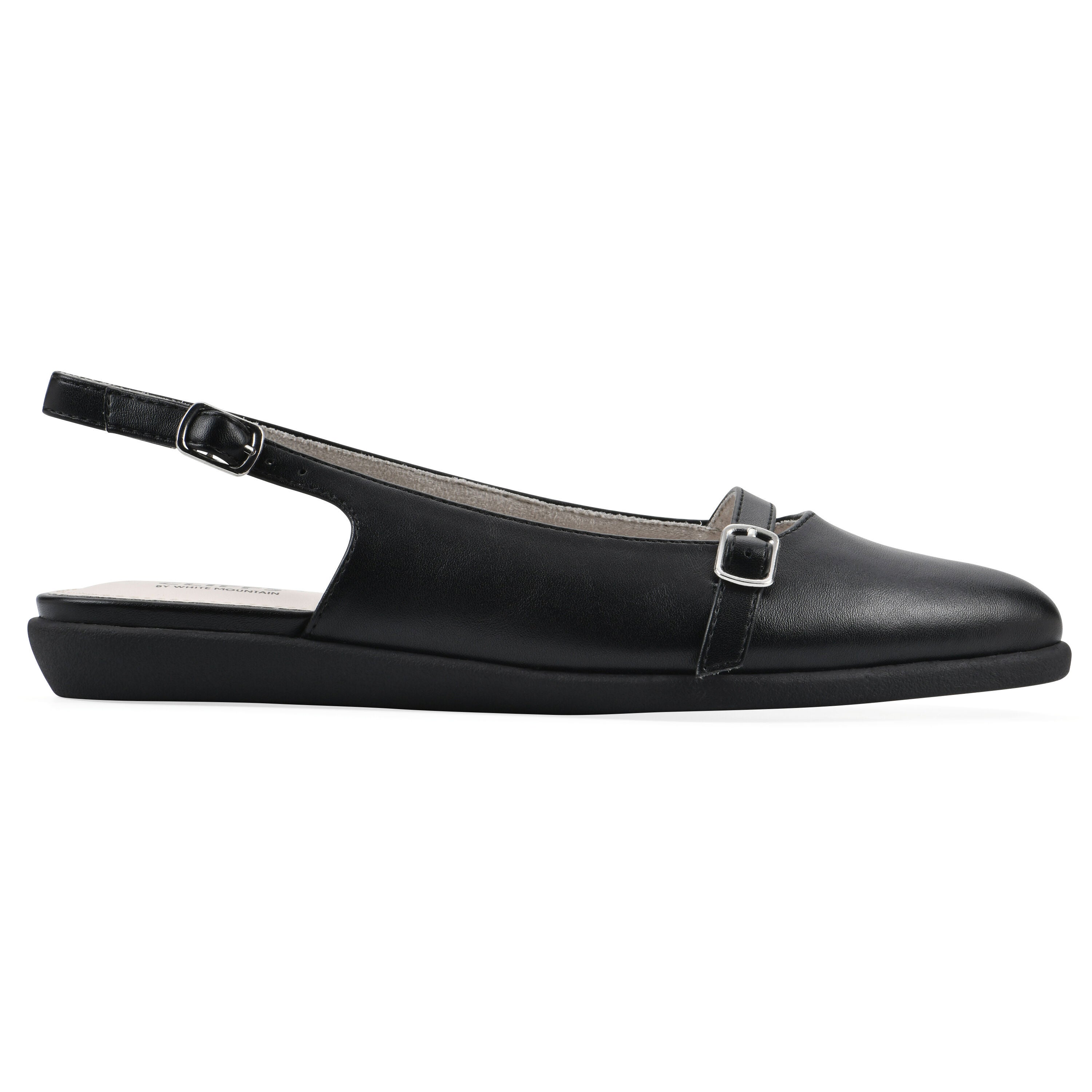 Miloni Slingback Flat, BLACK SMOOTH, alternate image number 2