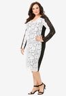 Colorblock Lace Dress, WHITE, hi-res image number null
