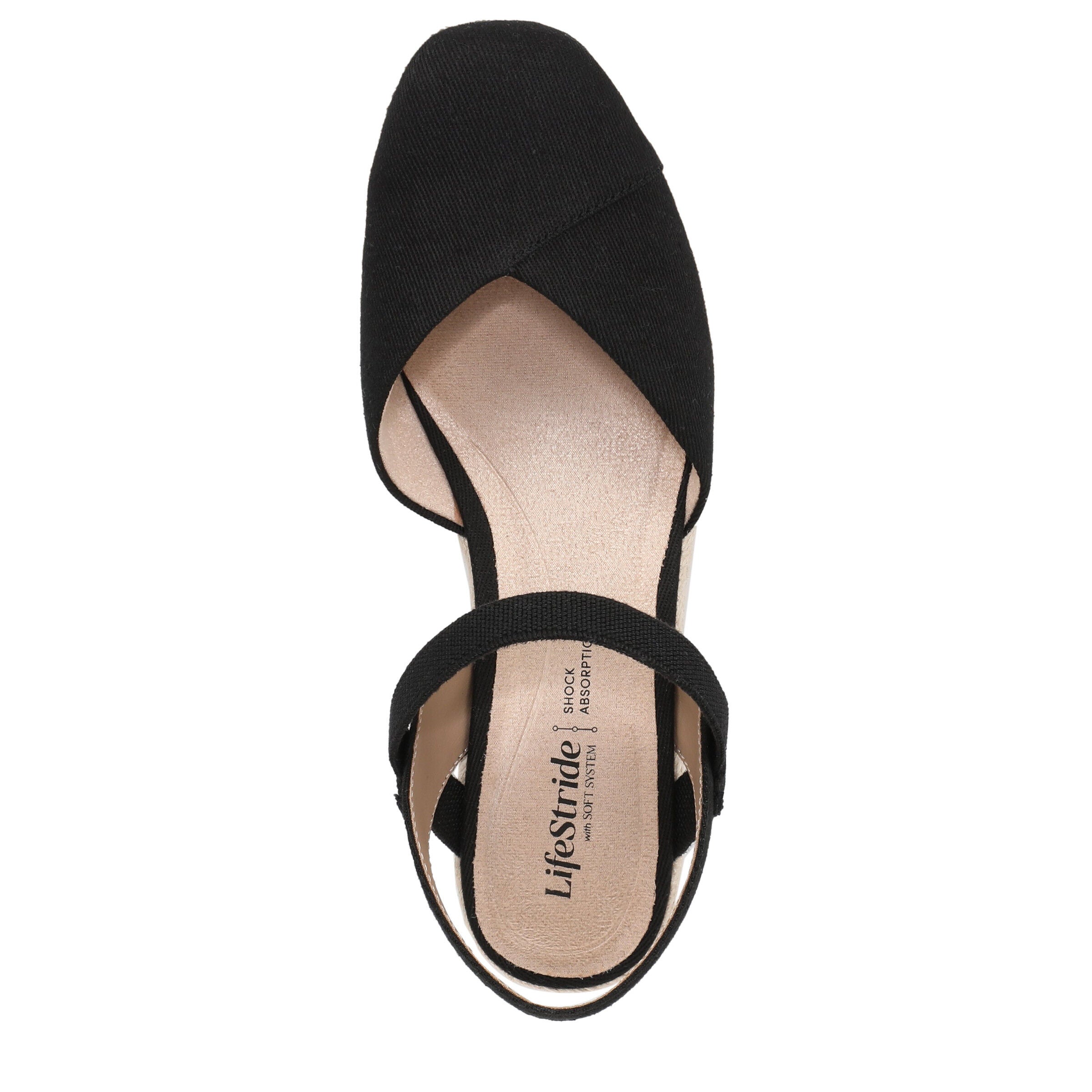 Pilar Wedge Sandal, BLACK, alternate image number 6