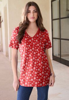 Plus Size Cotton Ultimate V-Neck Tee