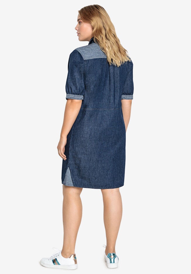 Denim Snap Front Shirtdress Castaluna by La Redoute, , on-hover image number null