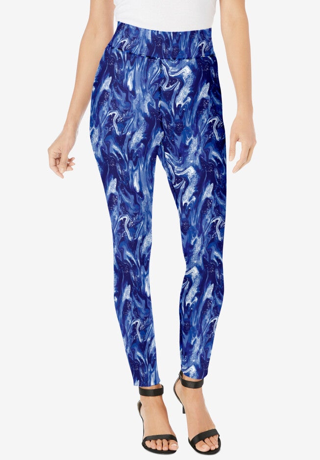 Ankle-Length Performance Legging, NAVY MARBLE PRINT, hi-res image number 0