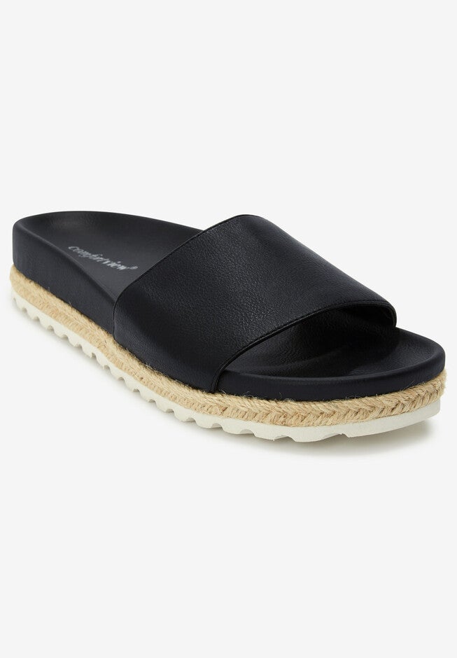 The Evie Footbed Sandal , BLACK, hi-res image number null