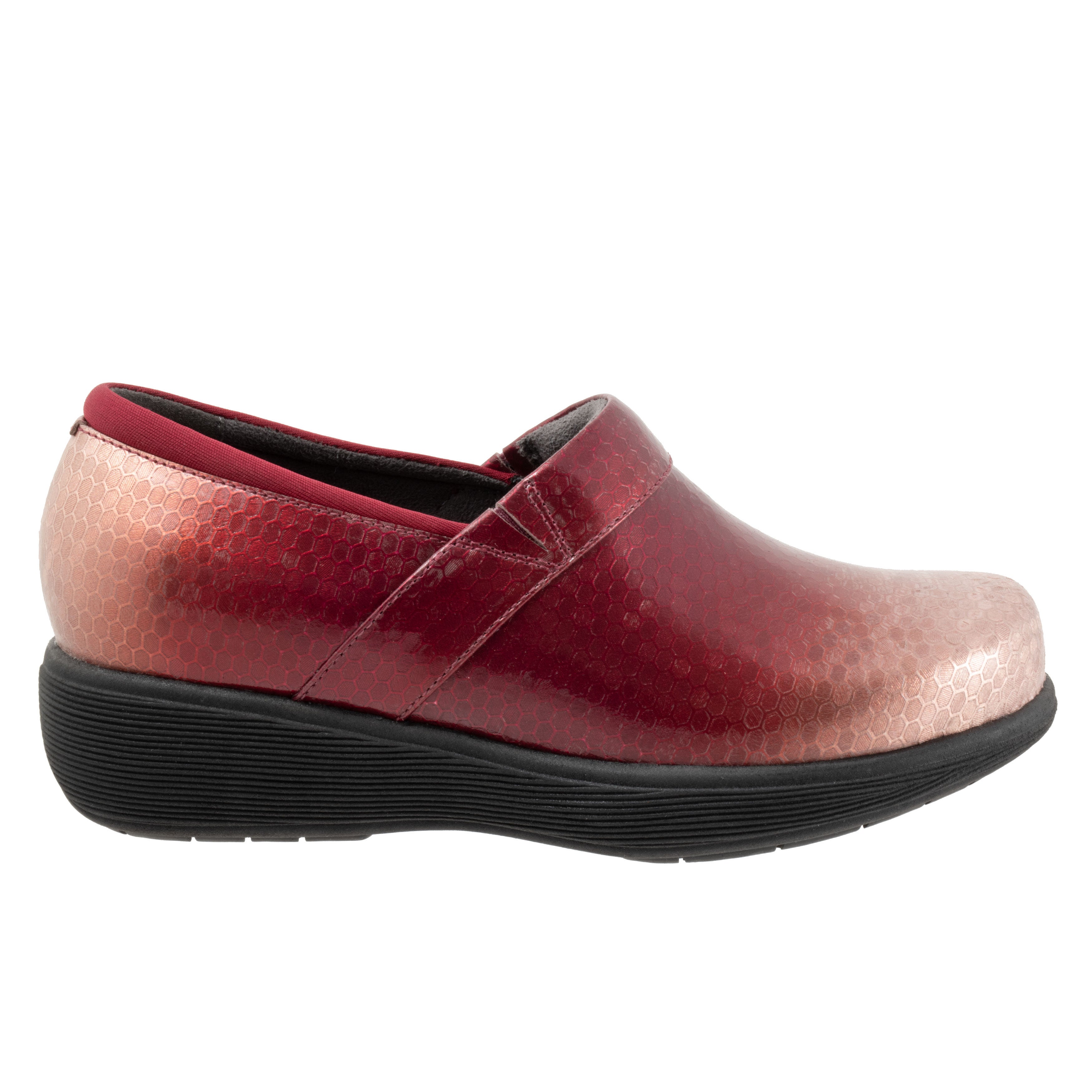 Meredith Sport Clog, RED EMBOSSED, alternate image number 4
