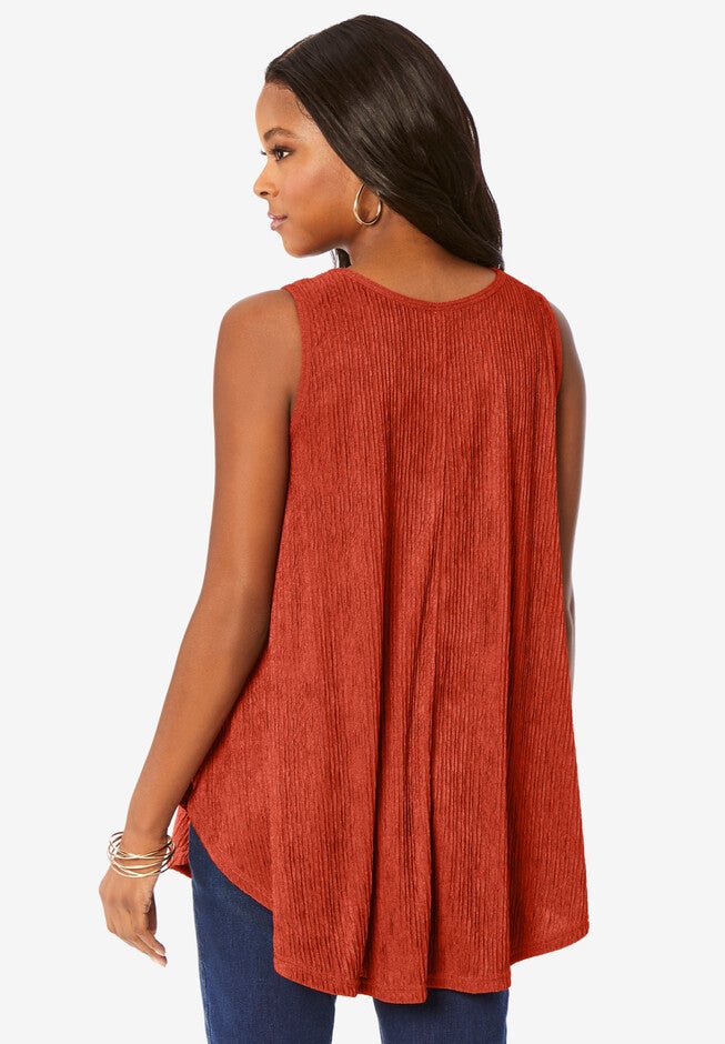 Textured Knit Swing Tank, , on-hover image number null