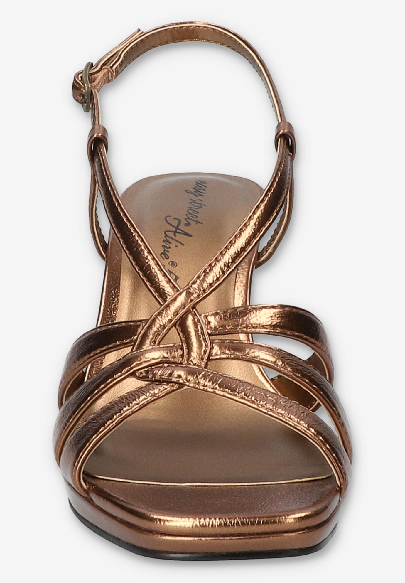 Valorie Sqaure Toe Platform Sandal, BRONZE CRINKLED, alternate image number 3
