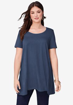 Plus Size Cotton Ultimate Scoopneck Swing Tunic