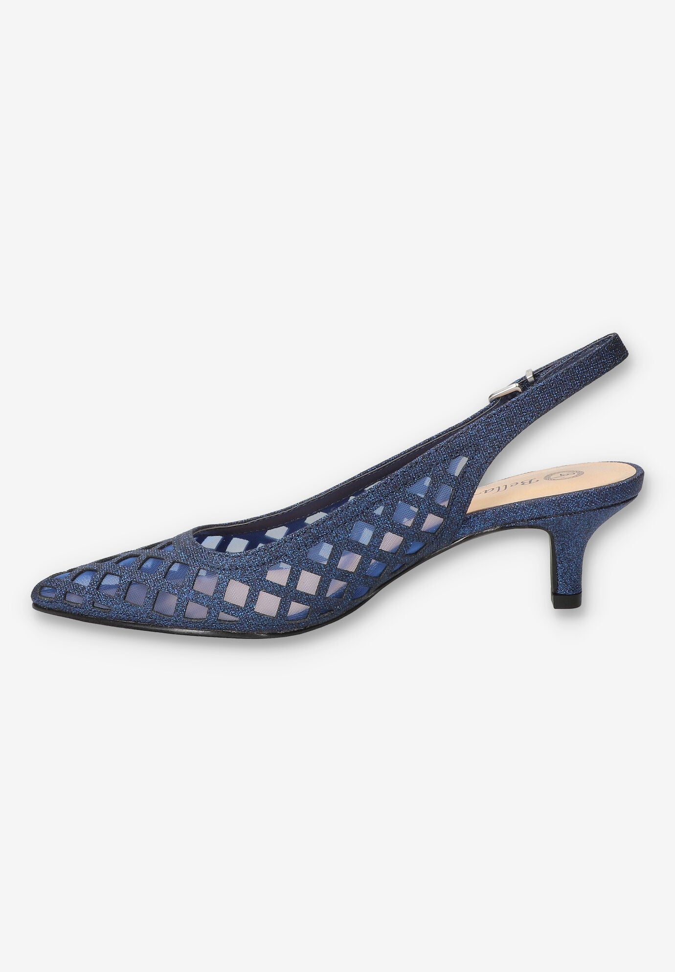 Noel Slingback Pump, NAVY GLITTER, alternate image number 4