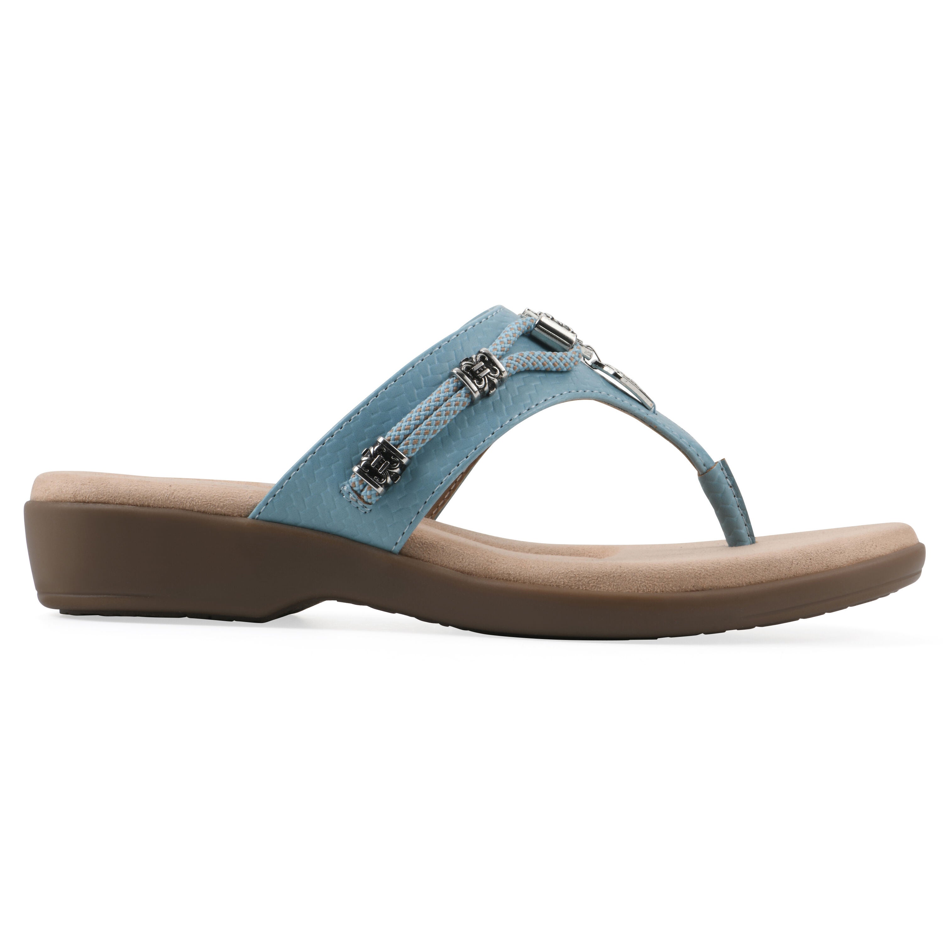 Bainah Thong Sandal, TURQUOISE WOVEN, alternate image number 2