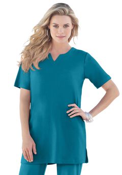 Notch Neck Soft Knit Tunic