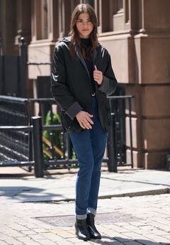 Hooded Nylon Jacket with Fleece Lining