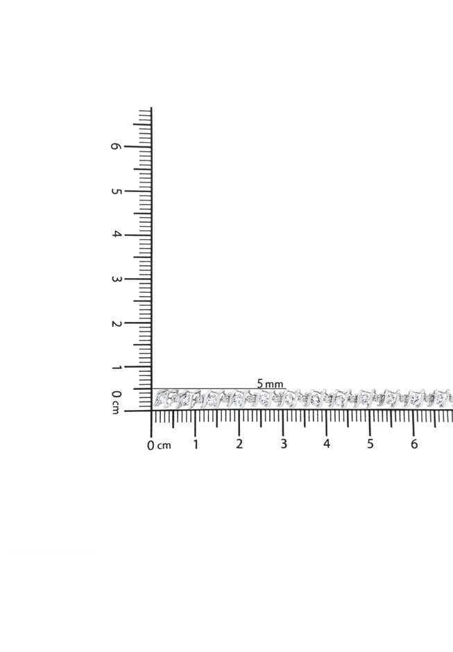 Sterling Silver Gemstone & Round Diamond Tennis Bracelet White Sapphire April Birthstone, , alternate image number 6