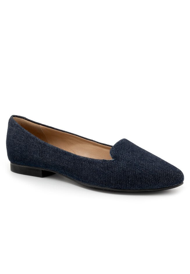 Harlowe Slip Ons by Trotters®, BLUE DENIM TEXT, hi-res image number 0