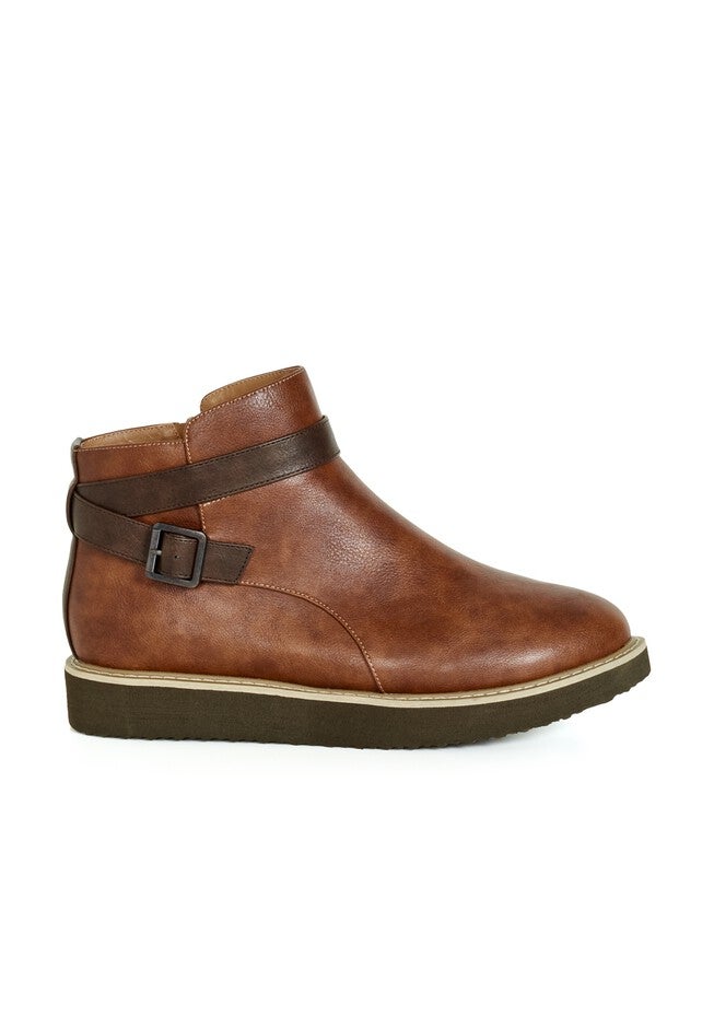 WIDE FIT Valentina Ankle Boot, BROWN, on-hover image number 1
