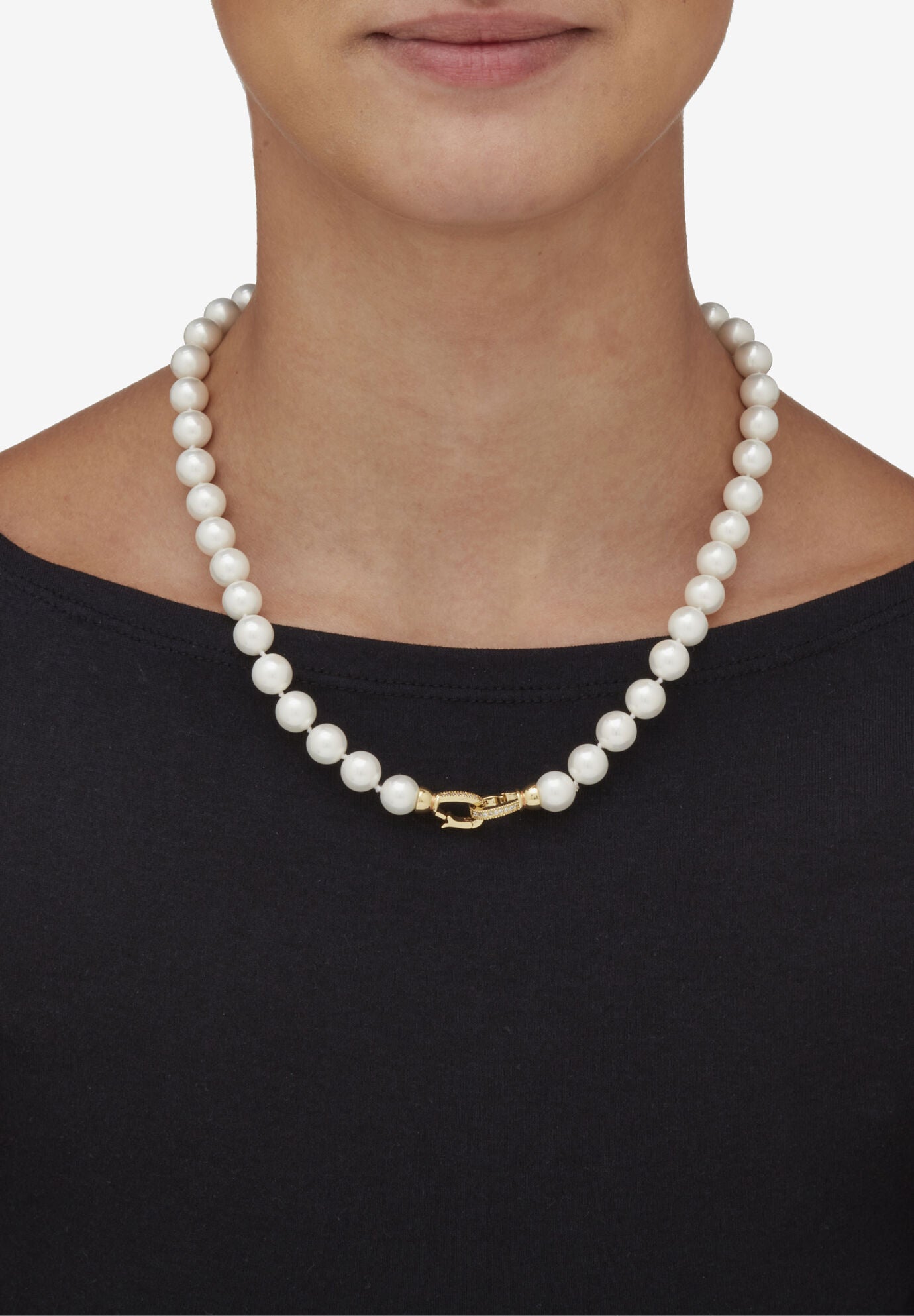 8.25 Cttw. White Shell Pearl & Keshi Pearl Drop Beaded Necklace Gold-Plated 23 inches, , alternate image number 5