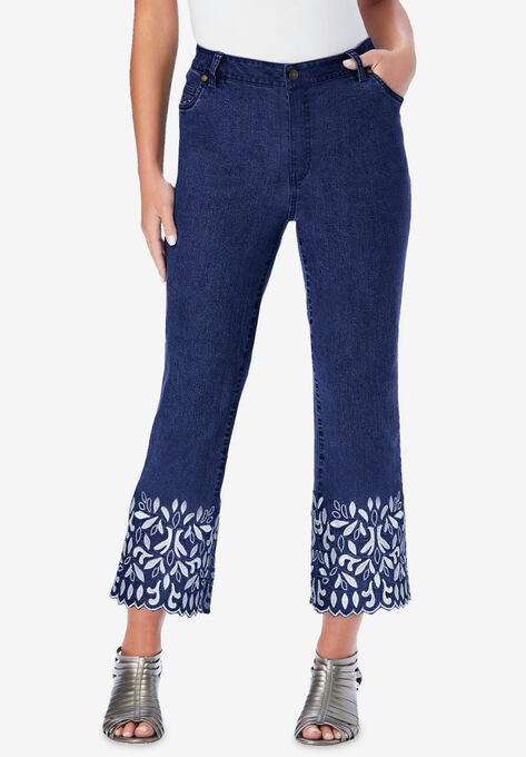 Fashion Embroidery Straight Jeans For Women