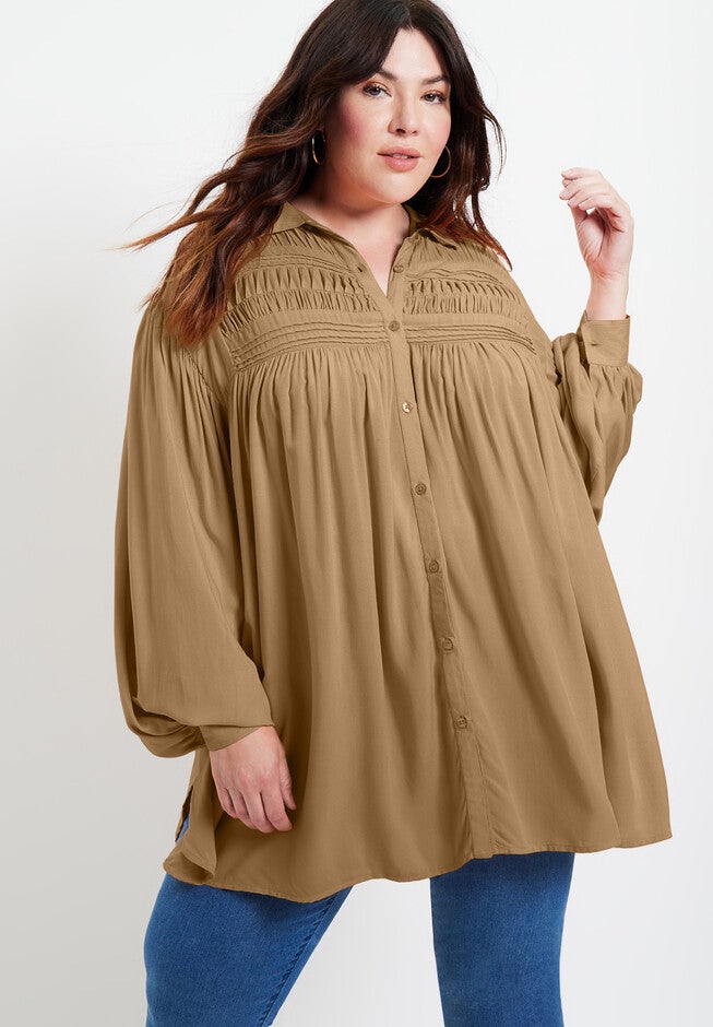 Pintuck Tunic, , alternate image number null
