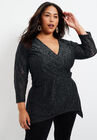 Faux Wrap Lace Top, , alternate image number null