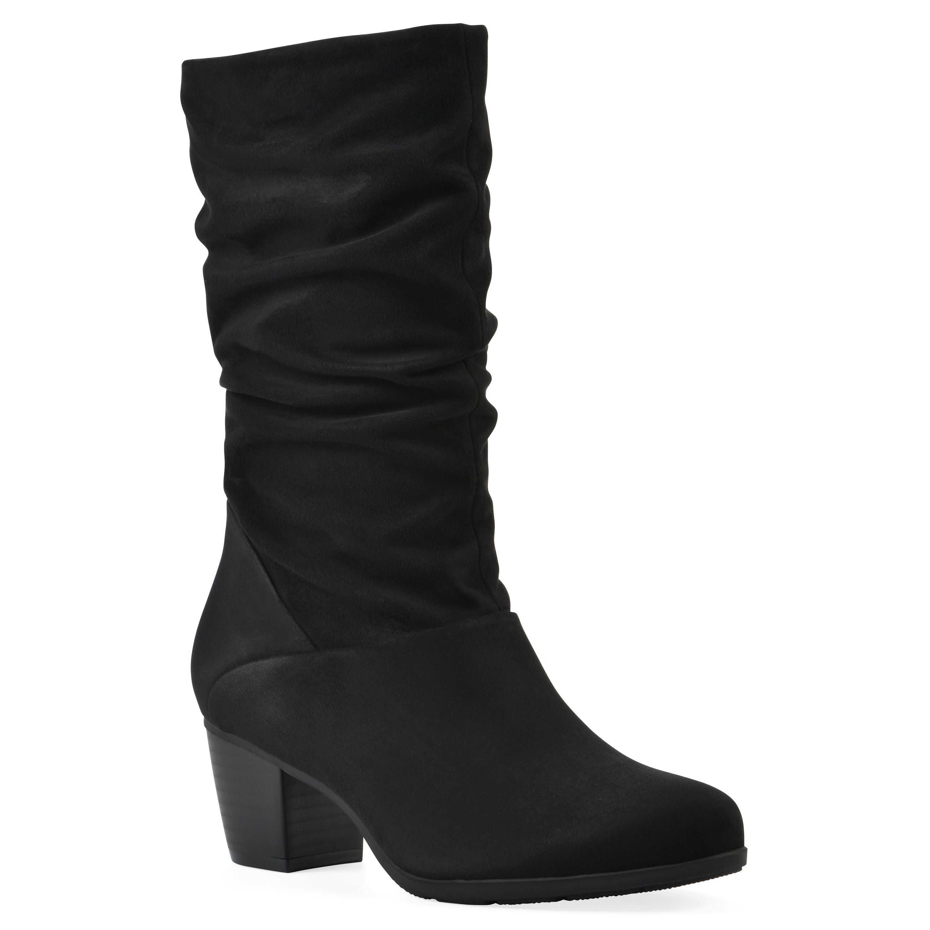 Avenue Women's Cloudwalkers Wide Fit Kendra Tall Boot - Faux Suede With Beaded Tassel, Side Zip