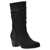 Avenue Women's Cloudwalkers Wide Fit Kendra Tall Boot - Faux Suede With Beaded Tassel, Side Zip