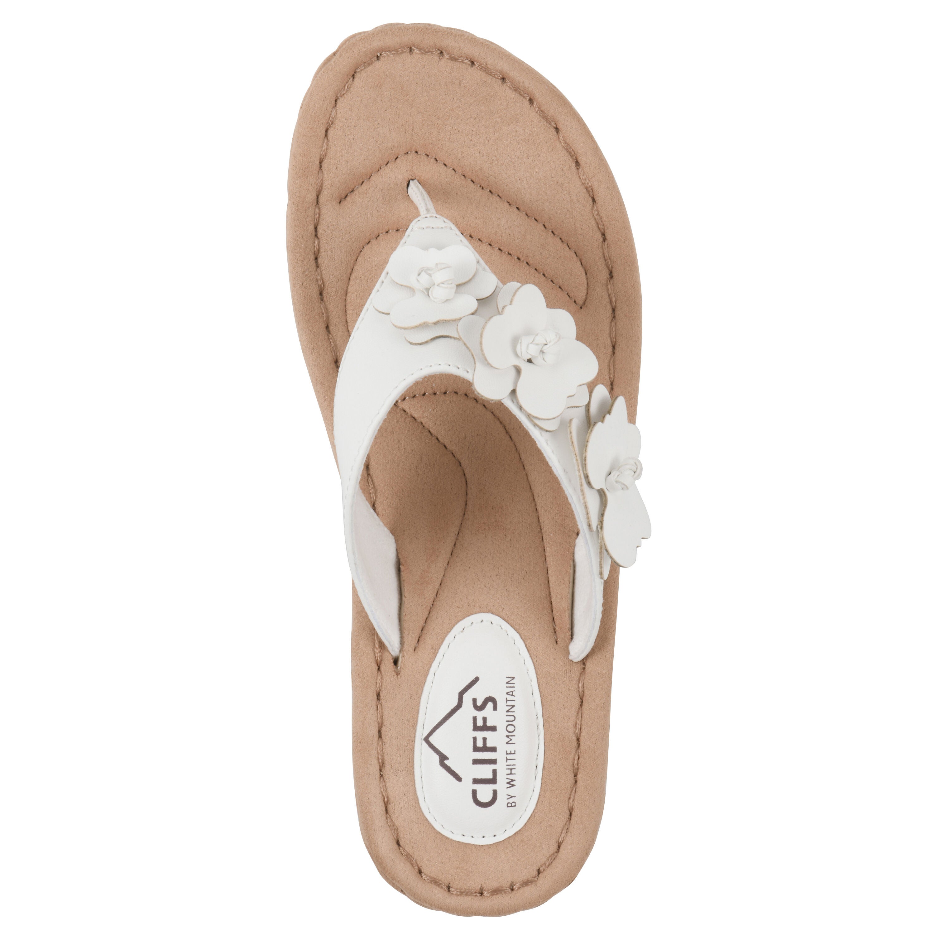 Cassilia Floral Mini Wedge Sandal, WHITE SMOOTH, alternate image number 4