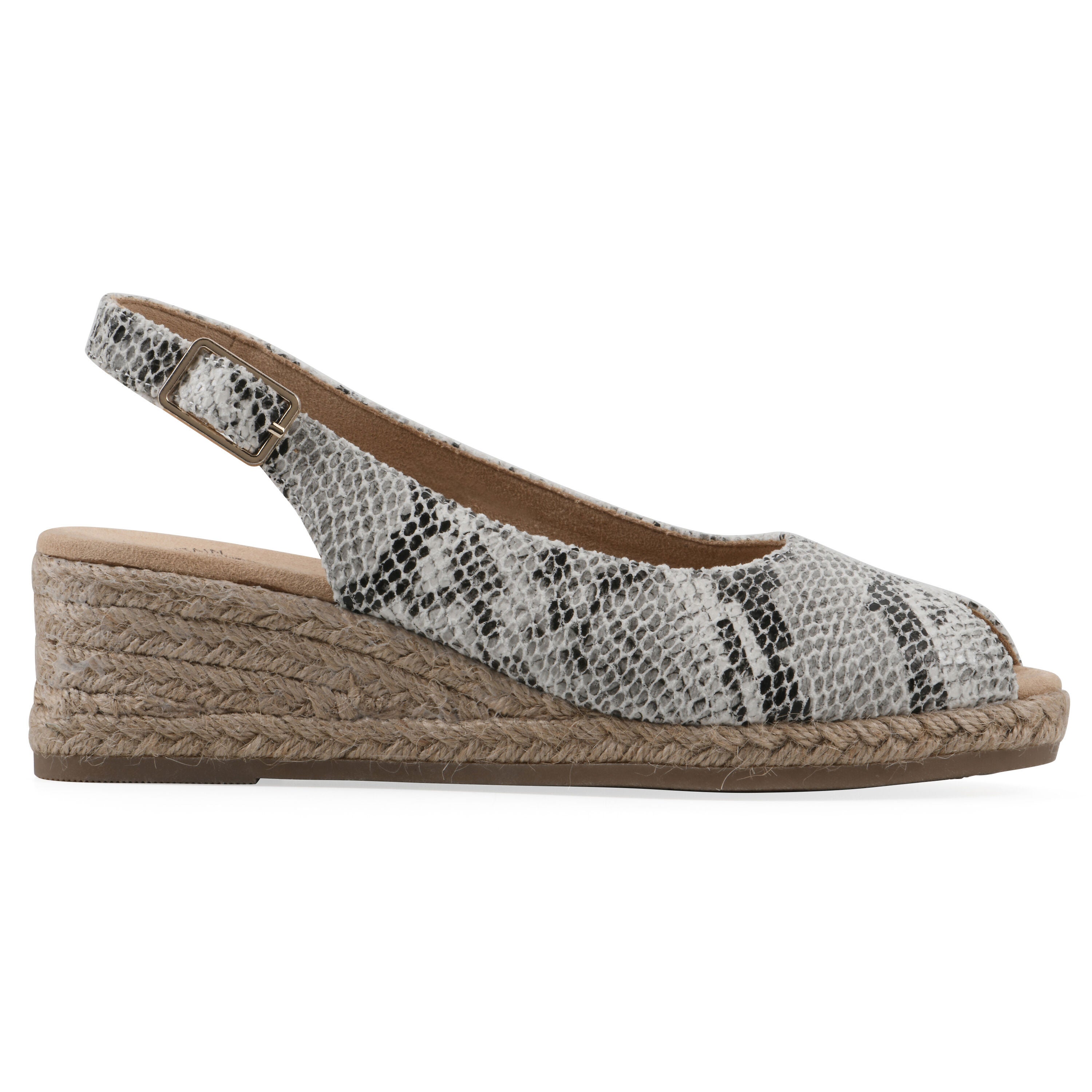 Maize Espadrille Wedge Sandal, BLACK WHITE SNAKE, alternate image number 2