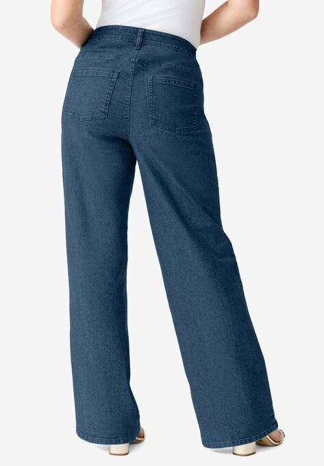 Wide-Leg Jean With Invisible Stretch By Denim 24/7, , on-hover image number null