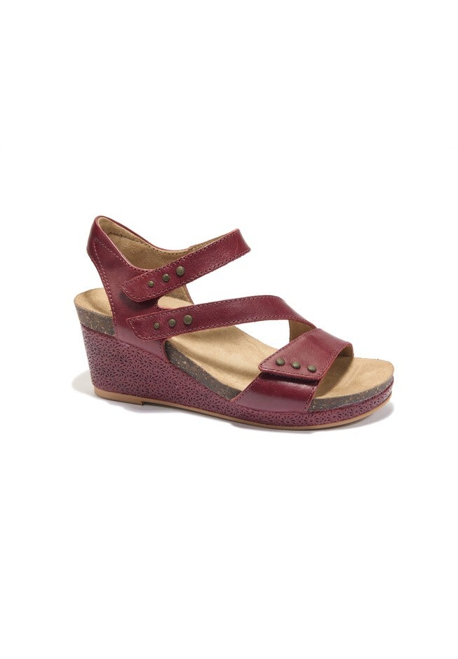 Giselle Wedge Sandal, DARK RED, hi-res image number 0