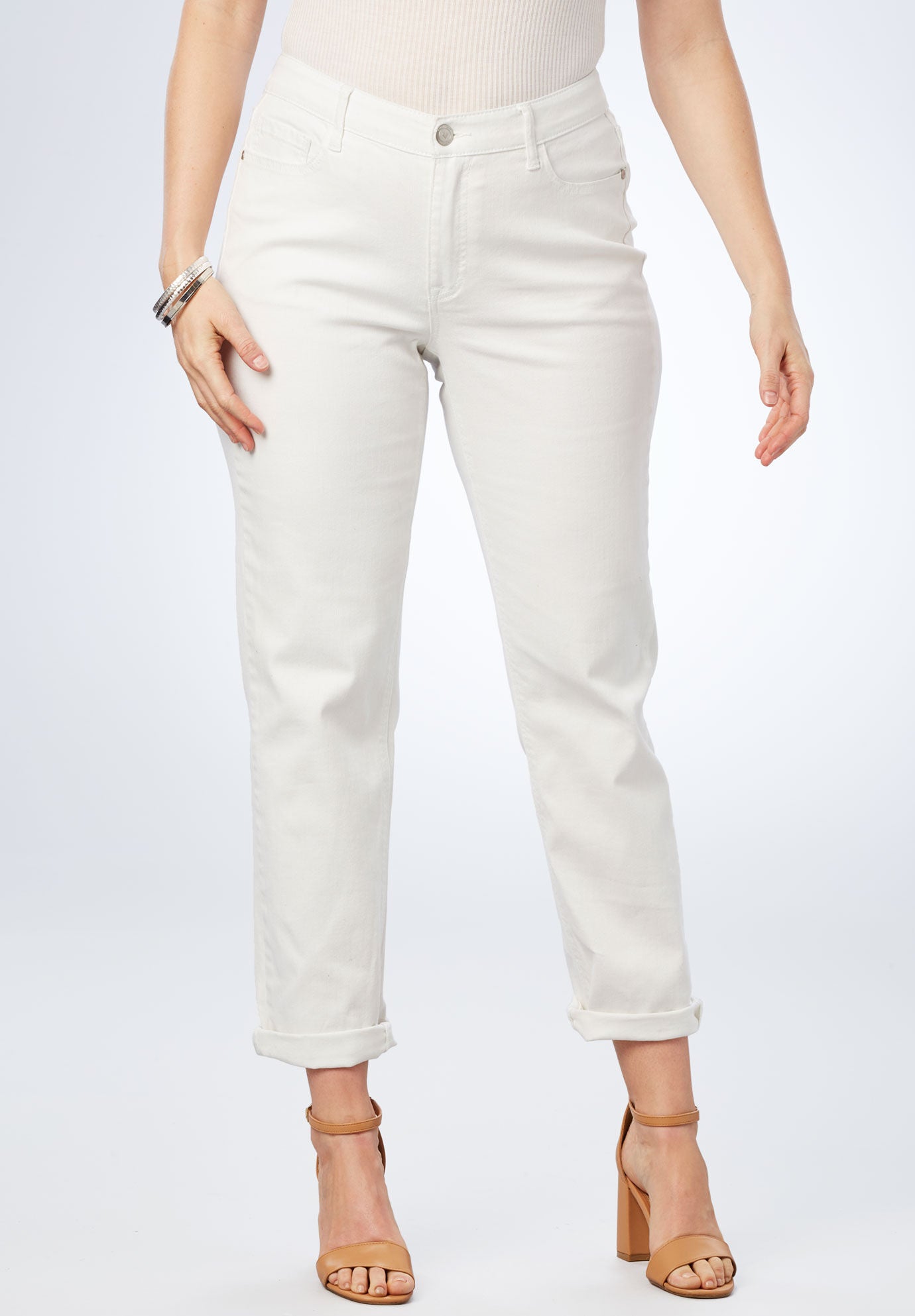 Plus size white boyfriend jeans clearance