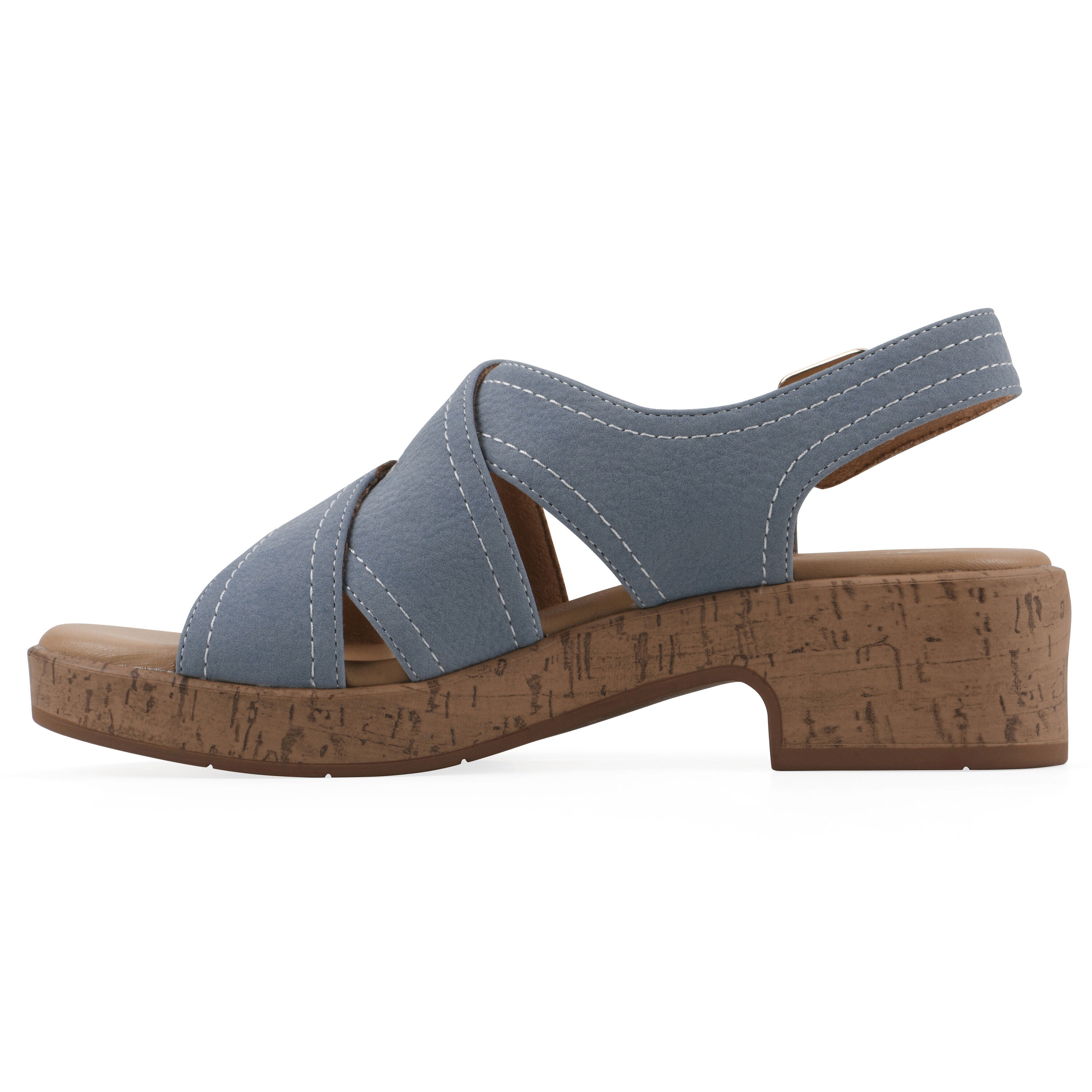 Finnlee Block Heel Sandal, PERIWINKLE NUBUCK, alternate image number 3