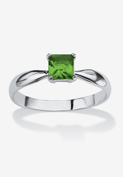 Birthstone .925 Silver Solitaire Ring