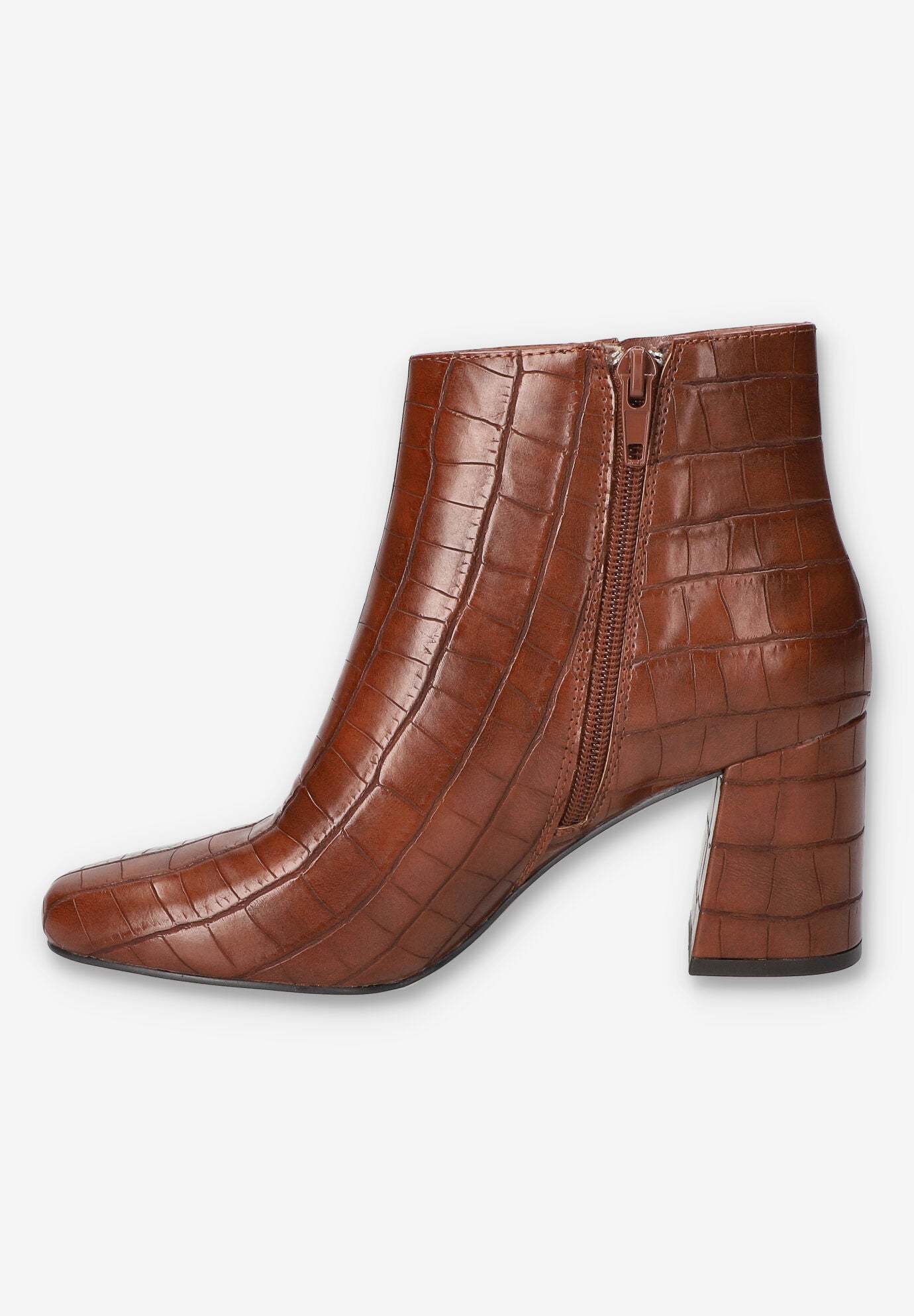Wilma Square Toe Ankle Boot, TAN CROCO, alternate image number 4
